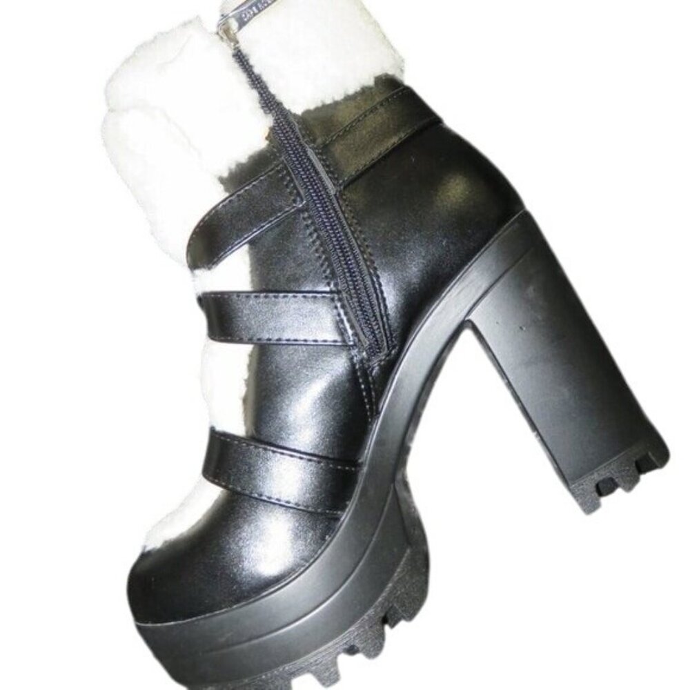 Dolls Kill Black and White Heeled Boots - Picture 10 of 15